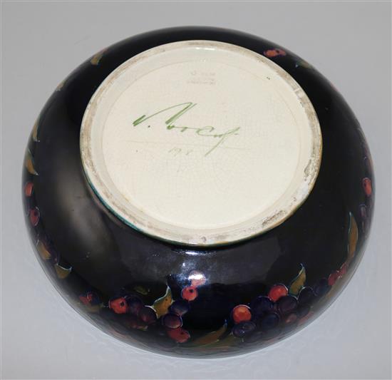 A Moorcroft pomegranate fruit bowl, c.1918, 26.5cm